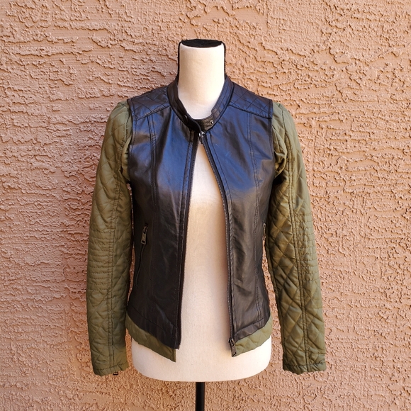 Leather  and Clothe Jacket XS - Picture 1 of 8
